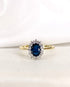 Bague Marguerite Saphir 1.09 carat & 12 Diamants "Zoëlla" - Elliade Paris