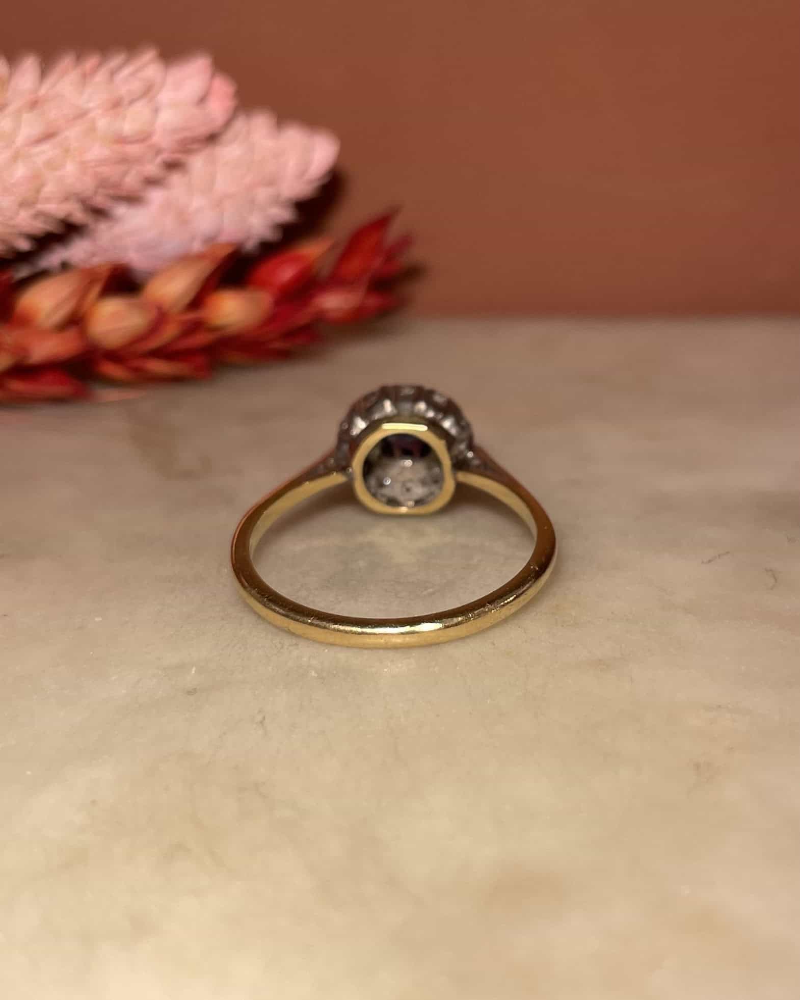 Bague Marguerite Saphir & 12 Diamants "Eloisa" - Elliade Paris