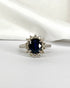 Bague Marguerite Saphir 1.20 carat & 14 Diamants "Gina" - Elliade Paris