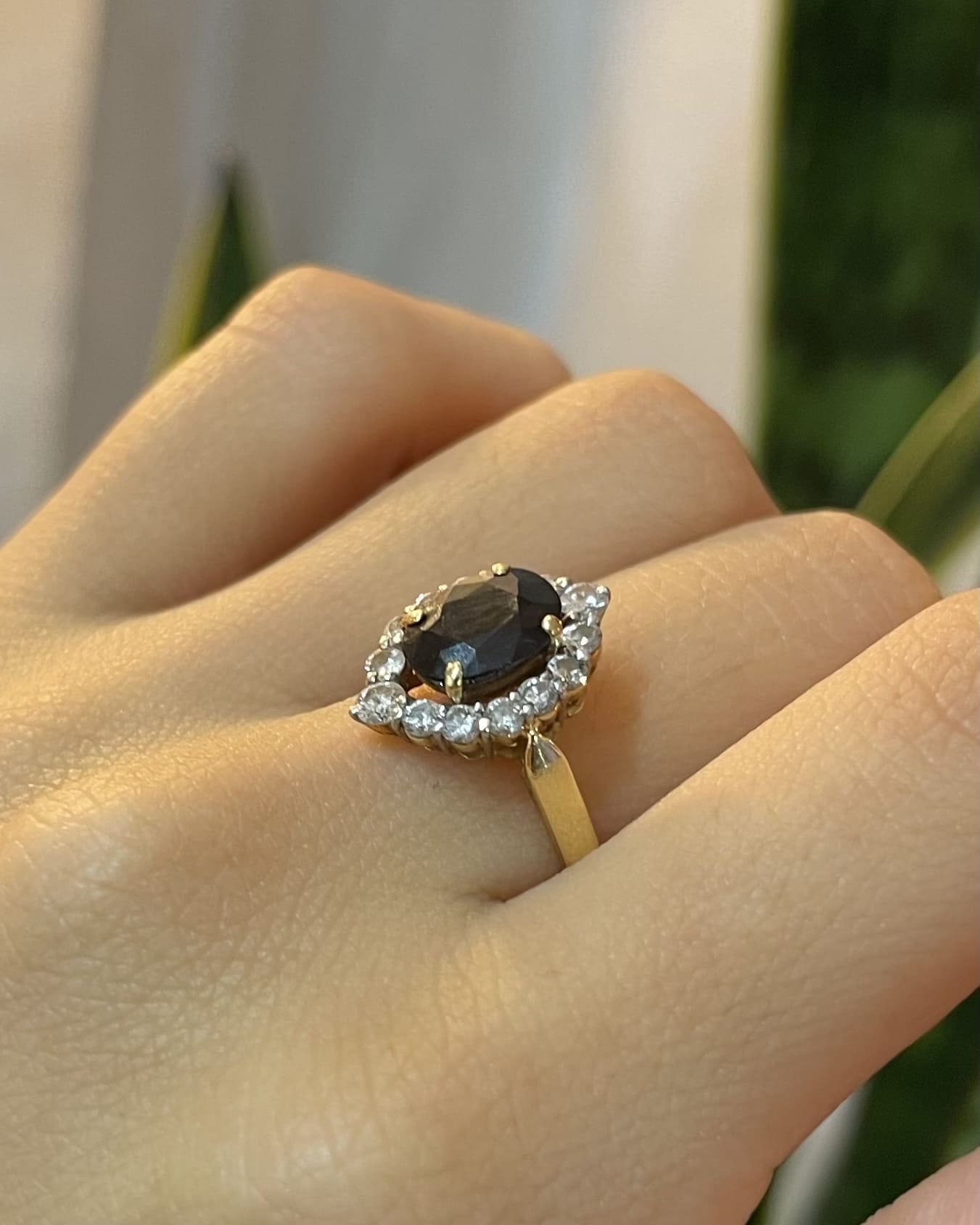 Bague Marguerite Saphir & 14 Diamants "Lynda" - Elliade Paris