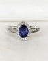 Bague Marguerite Saphir 1.41 carat & 28 Diamants "Amaya" - Elliade Paris