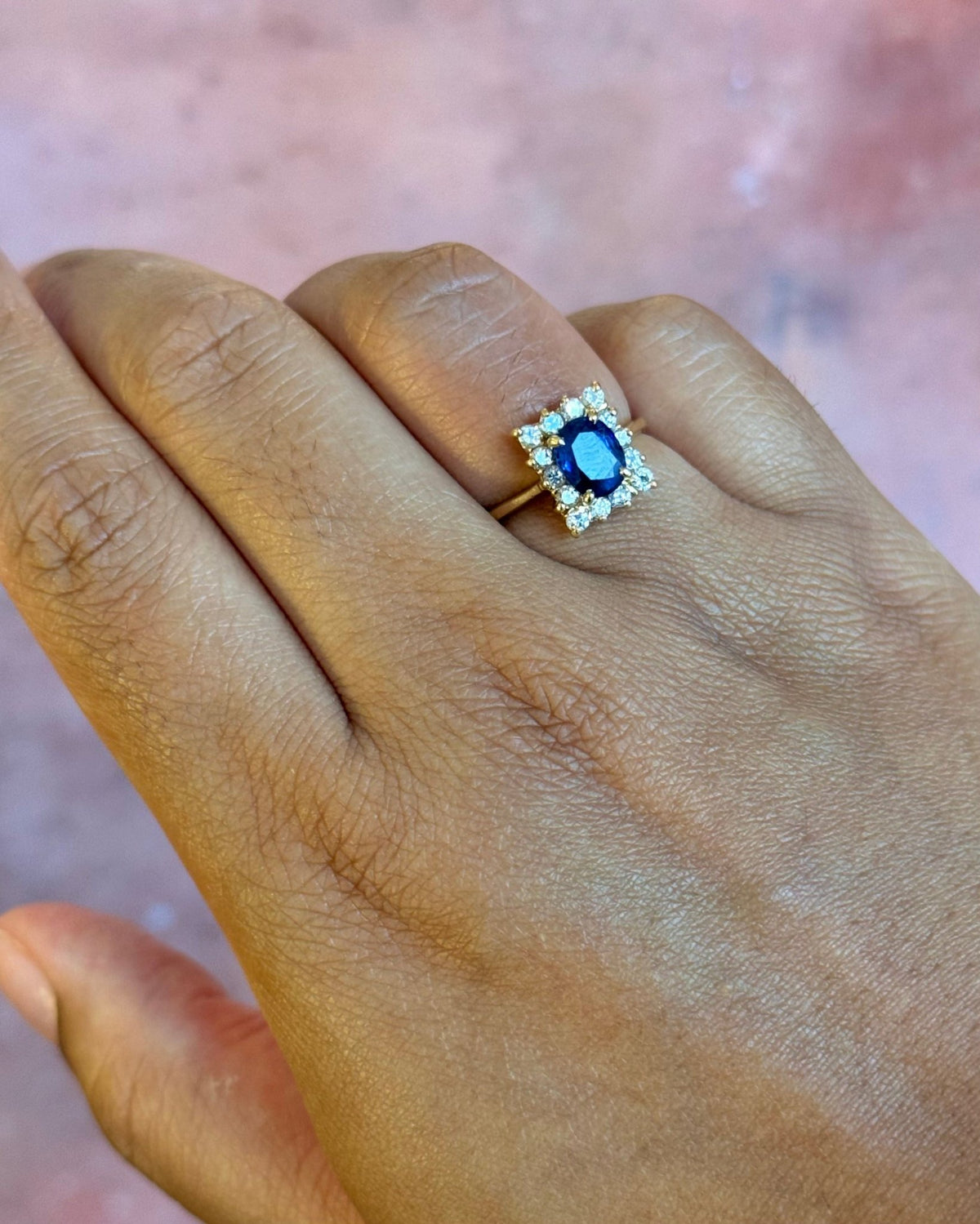 Bague Marguerite Saphir 1.71 carat & Diamants 0.26 carat "Zélie" - Elliade Paris