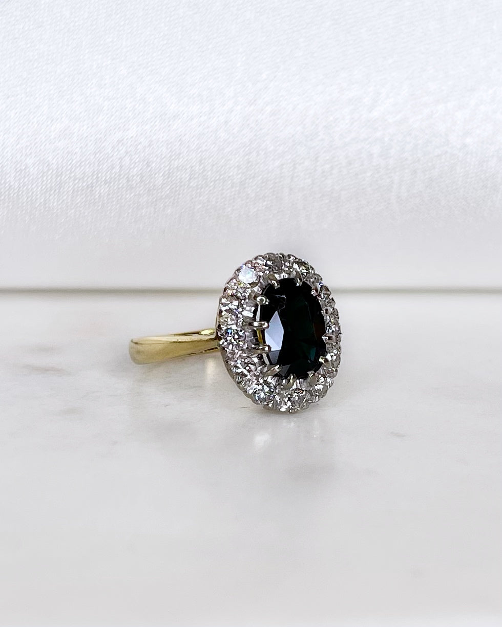 Bague Marguerite Saphir 2 carats & Diamants "Aïnoa" - Elliade Paris