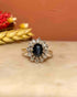 Bague Marguerite Saphir 2 carats & Diamants "Alexa" - Elliade Paris
