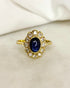 Bague Marguerite Saphir Cabochon 1.15 carat & Diamants 0.36 carat "Philippine" - Elliade Paris