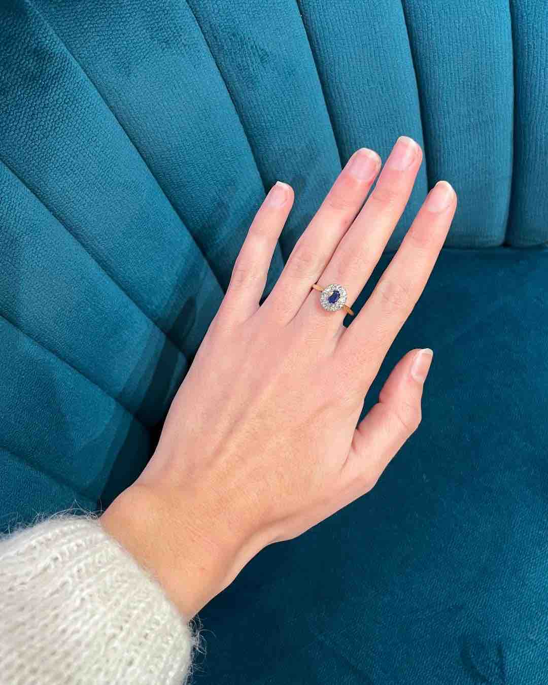 Bague Marguerite Saphir & Diamants "Alexia" - Elliade Paris