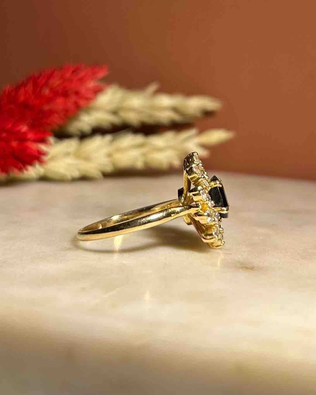 Bague Marguerite Saphir & Diamants "Blanche" - Elliade Paris
