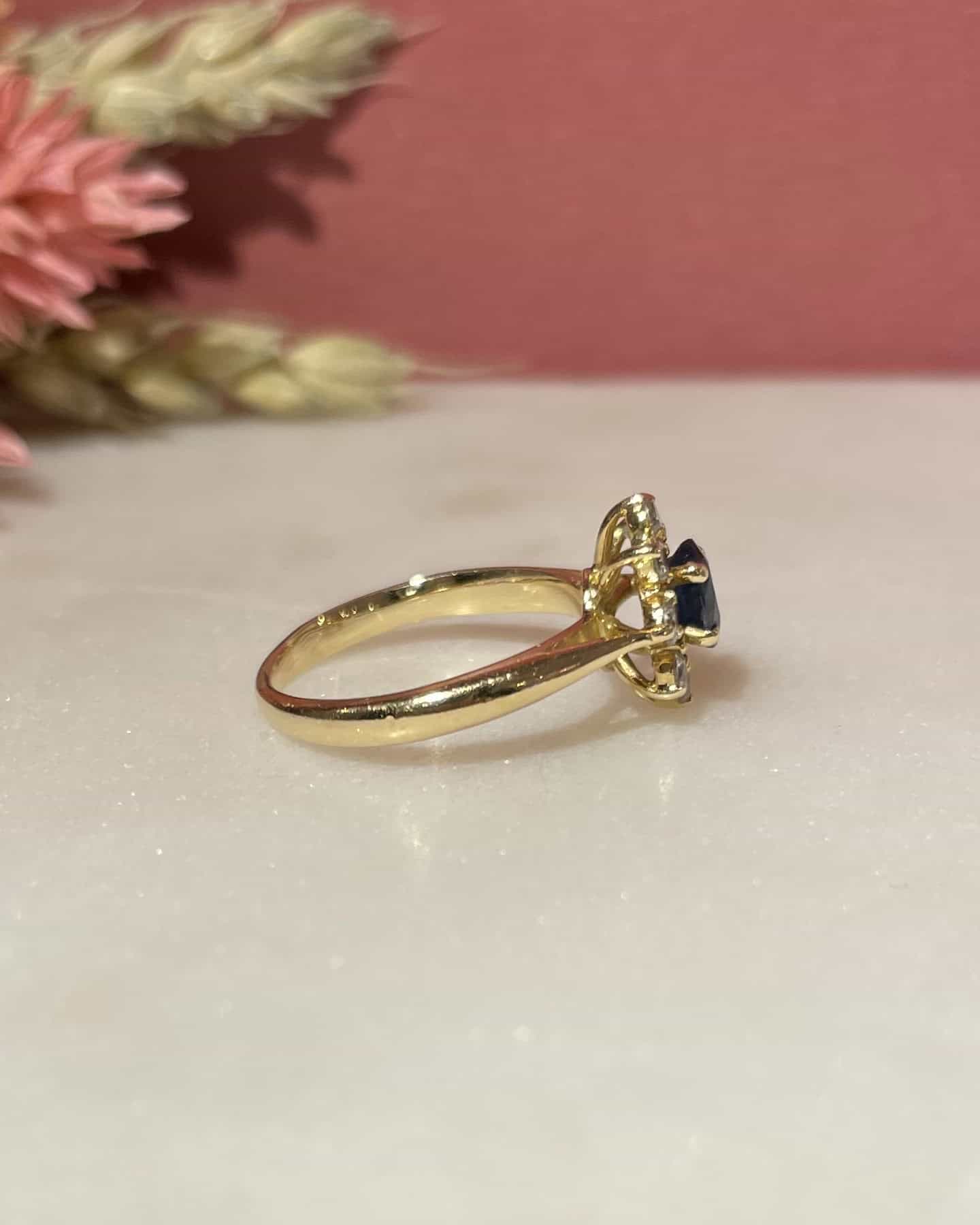 Bague Marguerite Saphir & Diamants "Cherine" - Elliade Paris