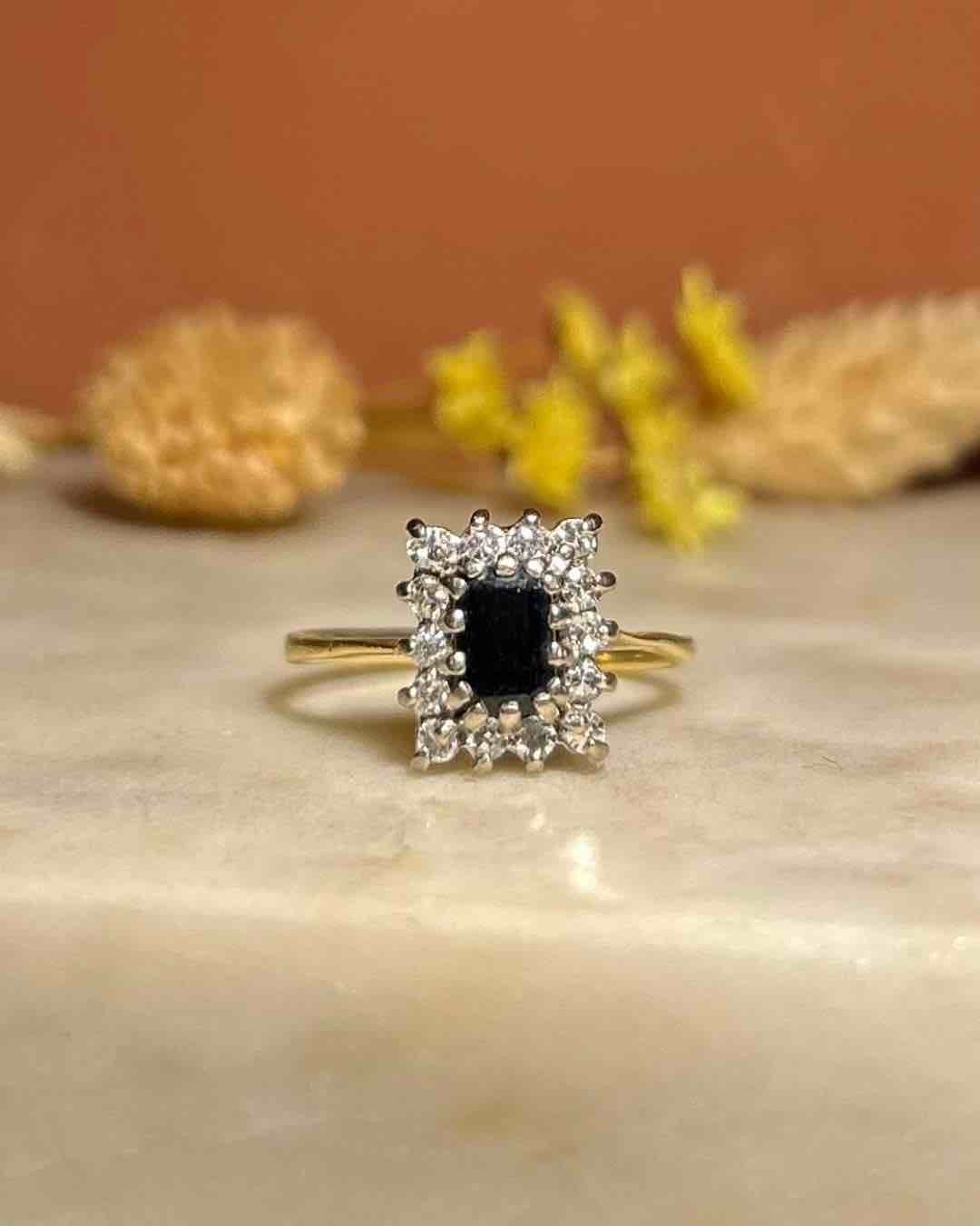 Bague Marguerite Saphir & Diamants "Elisa" - Elliade Paris