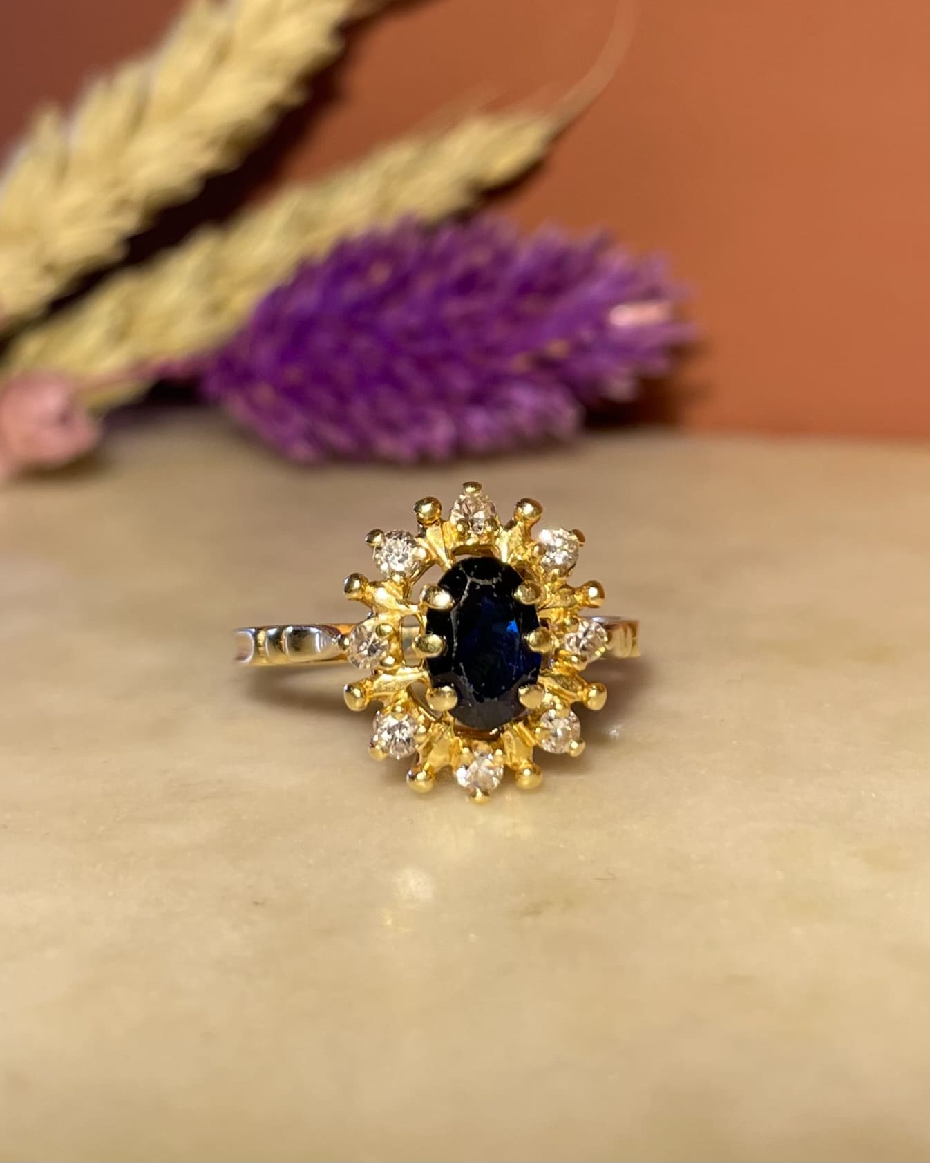 Bague Marguerite Saphir & Diamants "Hélios" - Elliade Paris