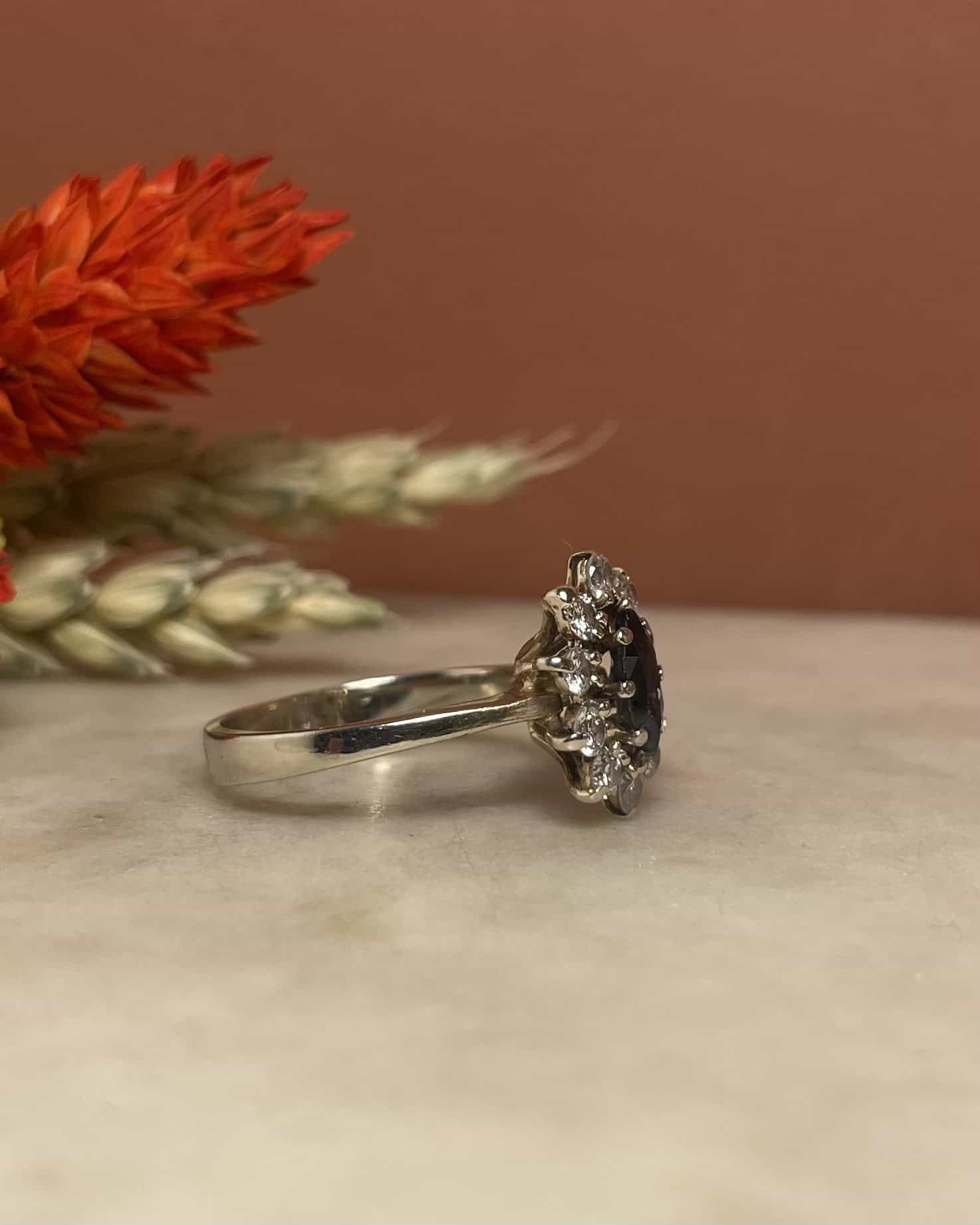 Bague Marguerite Saphir & Diamants "Jehanne" - Elliade Paris