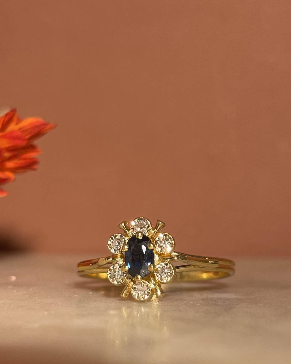 Bague Marguerite Saphir & Diamants "Jemmie" - Elliade Paris