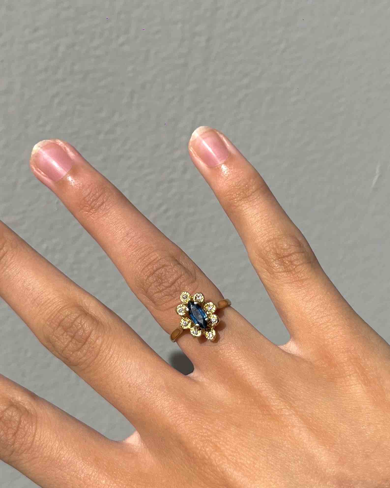 Bague Marguerite Saphir & Diamants "Juline" - Elliade Paris