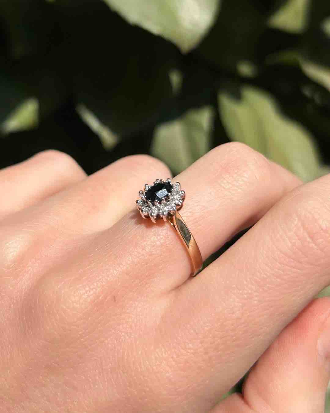 Bague Marguerite Saphir & Diamants "Justine" - Elliade Paris