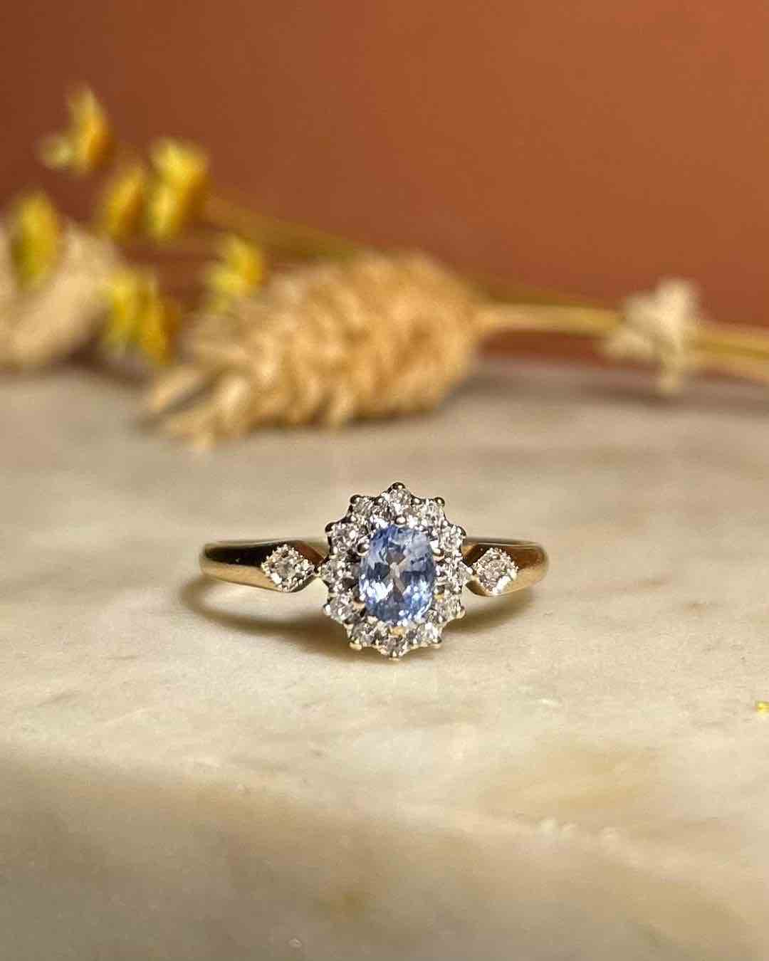 Bague Marguerite Saphir & Diamants "Laia" - Elliade Paris