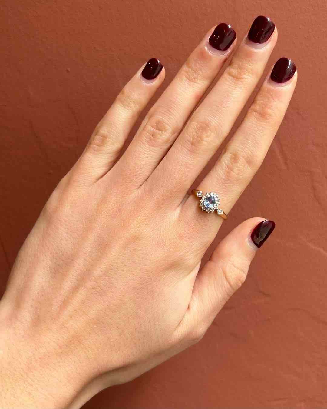 Bague Marguerite Saphir & Diamants "Laia" - Elliade Paris