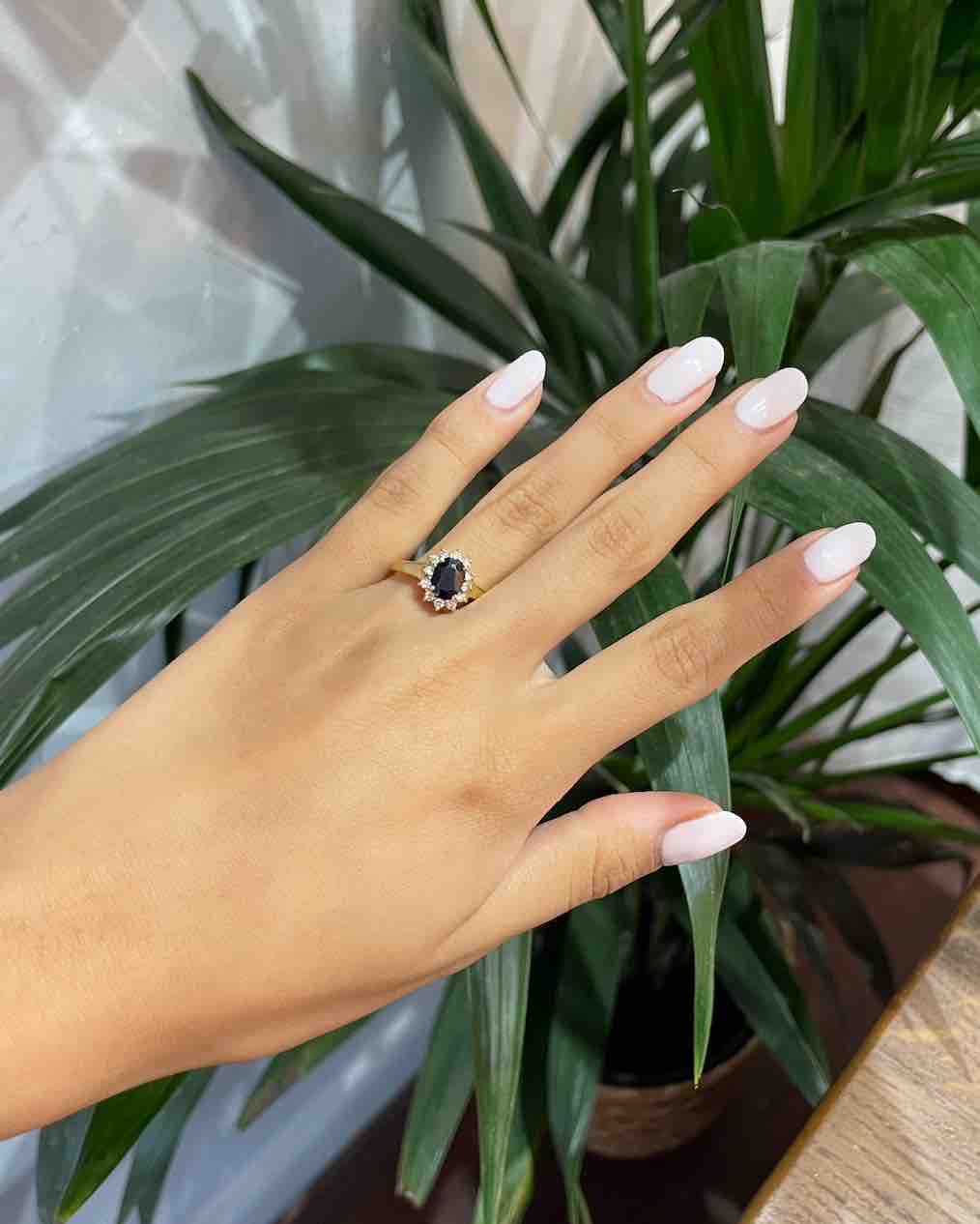 Bague Marguerite Saphir & Diamants "Mikayla" - Elliade Paris