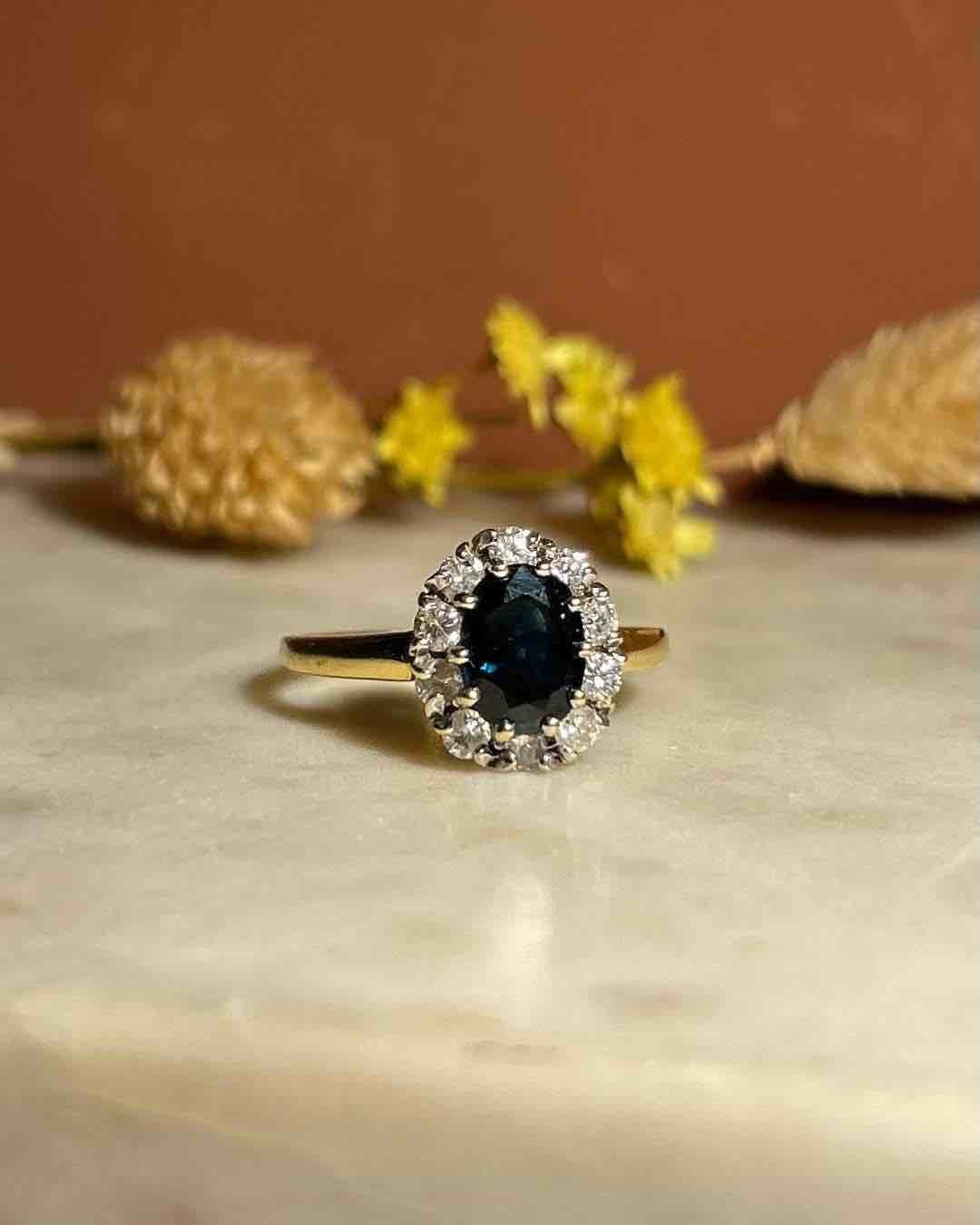 Bague Marguerite Saphir & Diamants "Patsy" - Elliade Paris