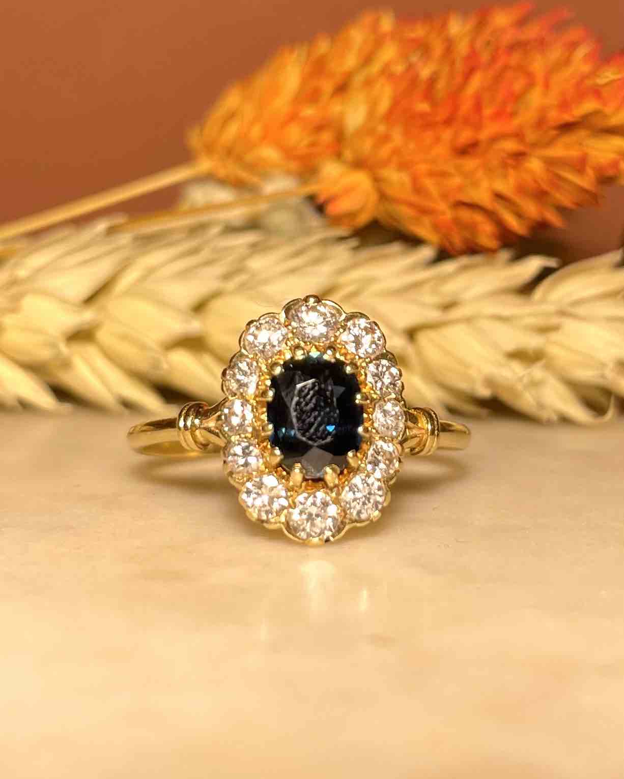Bague Marguerite Saphir & Diamants "Sanara" - Elliade Paris