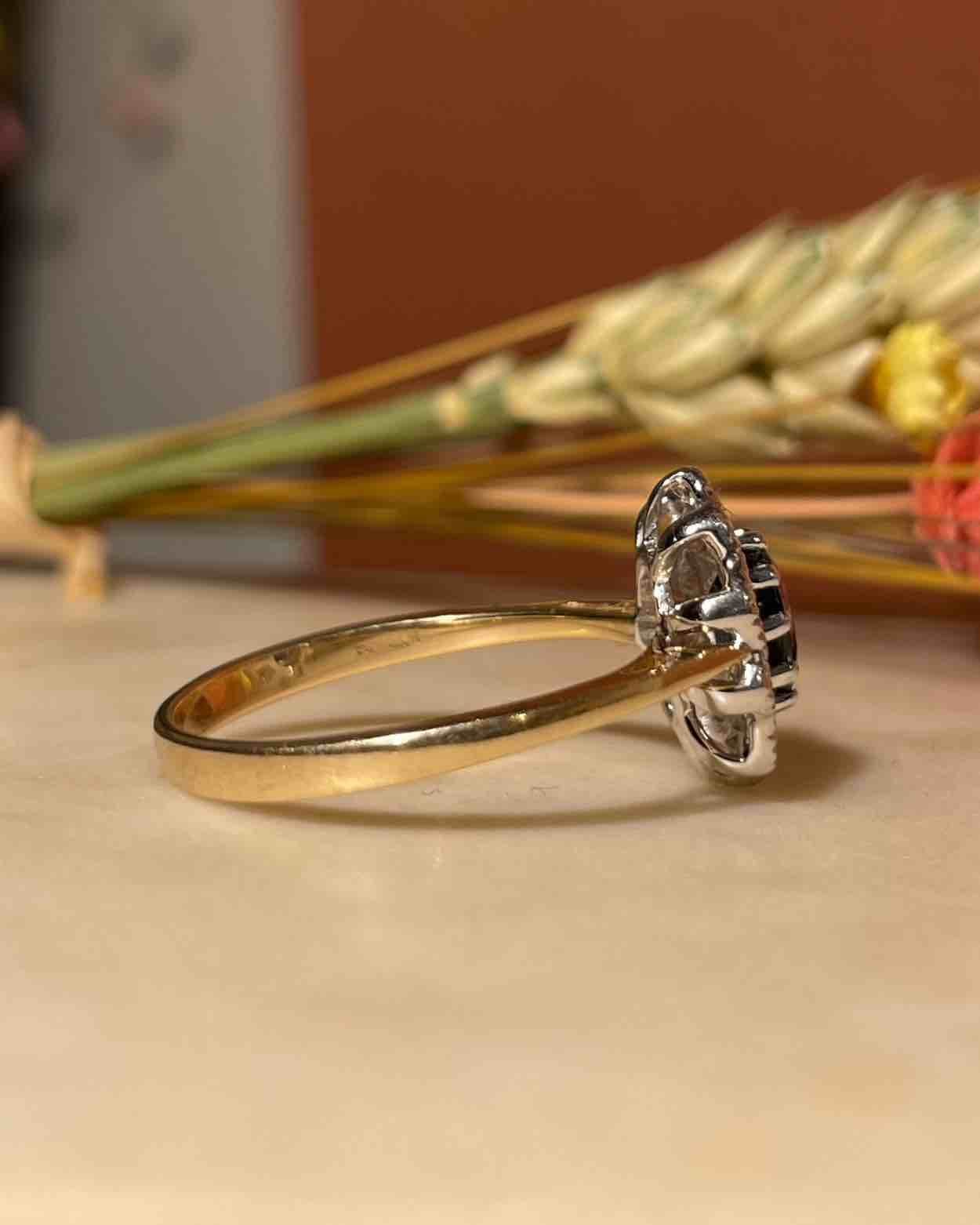 Bague Marguerite Saphir & Diamants "Siobhan" - Elliade Paris