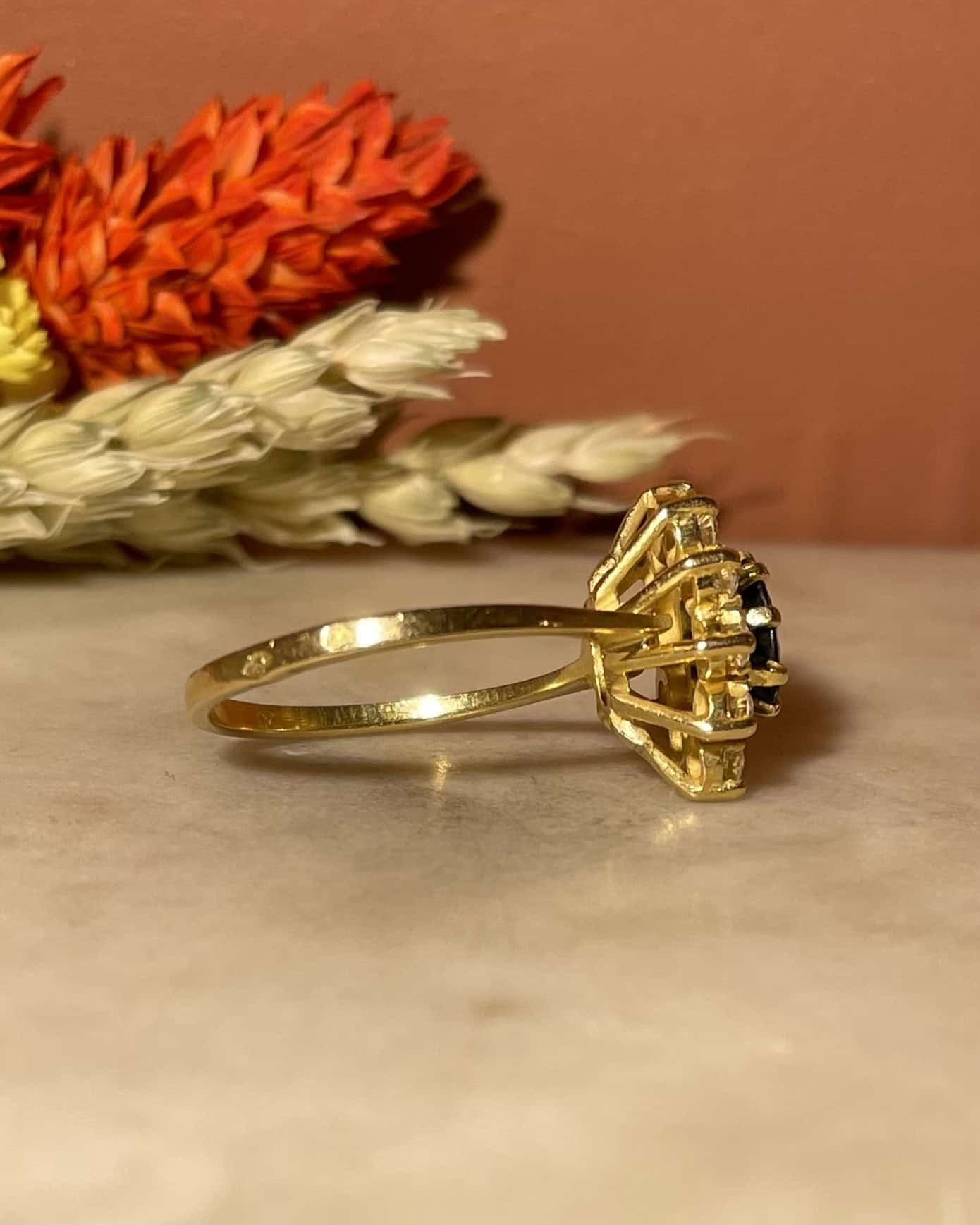 Bague Marguerite Saphir & Diamants "Solena" - Elliade Paris