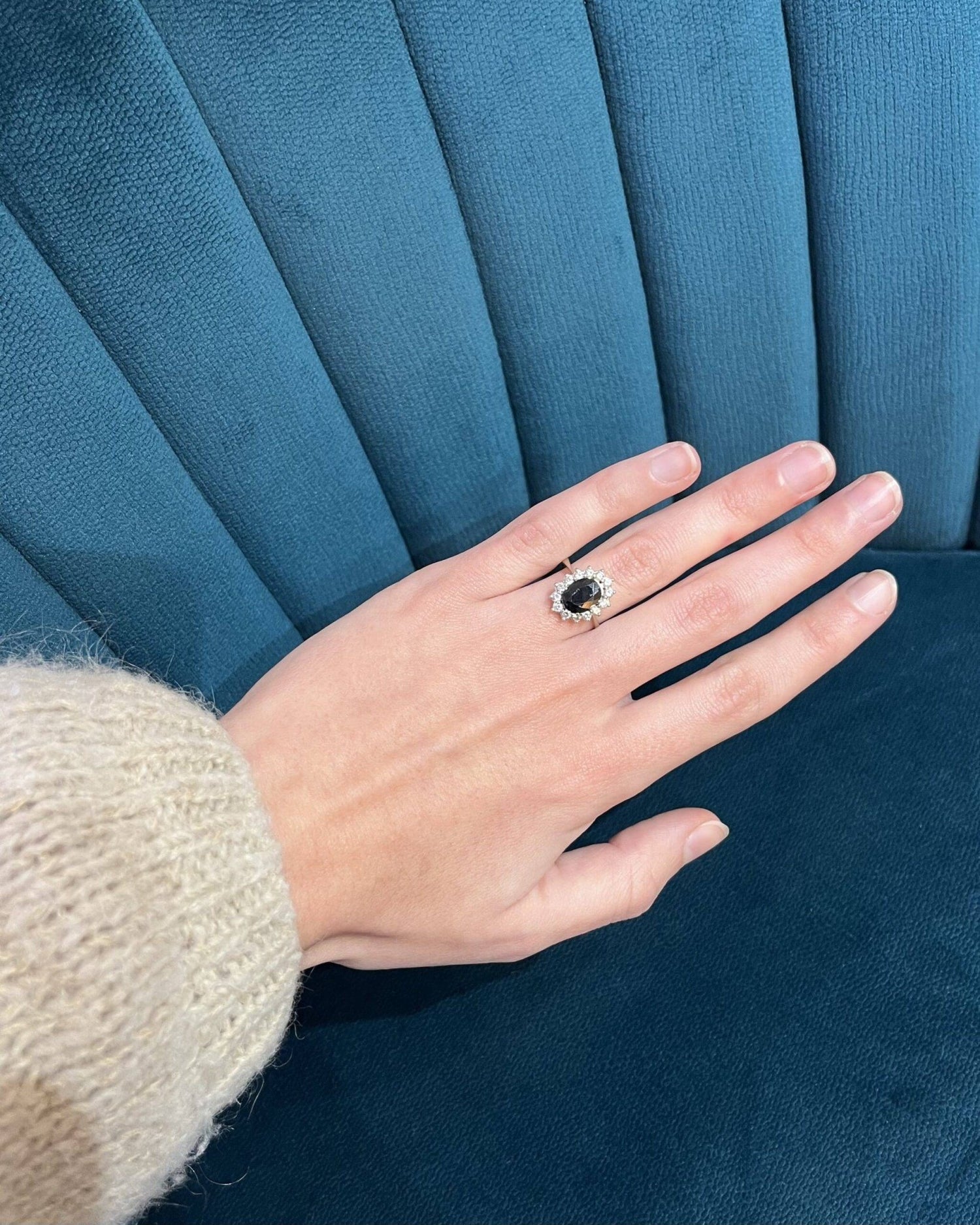 Bague marguerite saphir & diamants "Sylia" - Elliade Paris