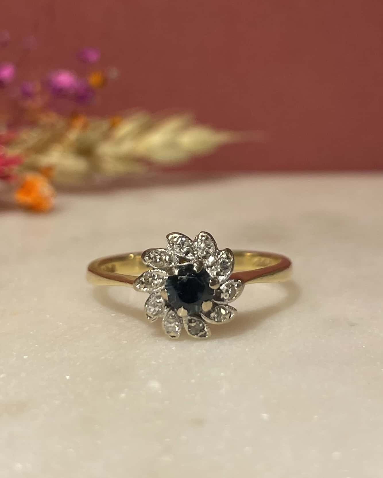 Bague Marguerite Saphir & Diamants "Tessa" - Elliade Paris