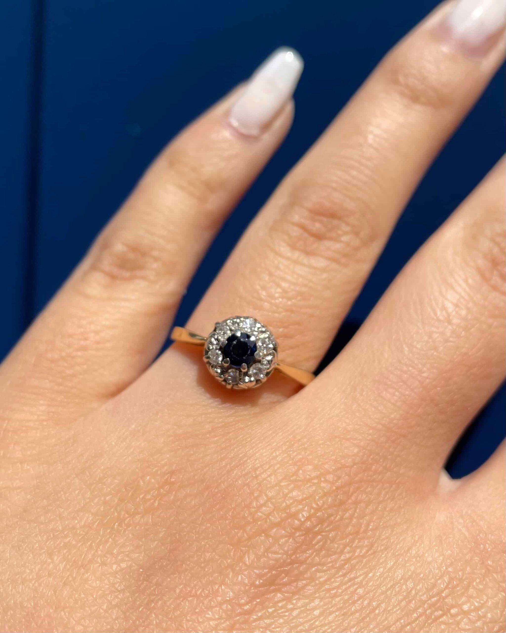 "Nicola" Sapphire & Diamond Daisy Ring