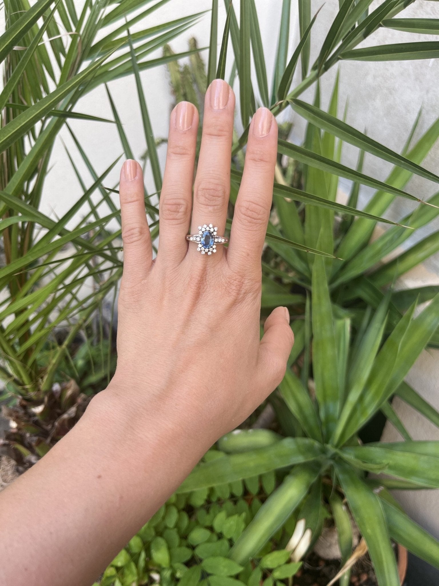 Bague Marguerite Saphir et diamants "Caroline" - Elliade Paris