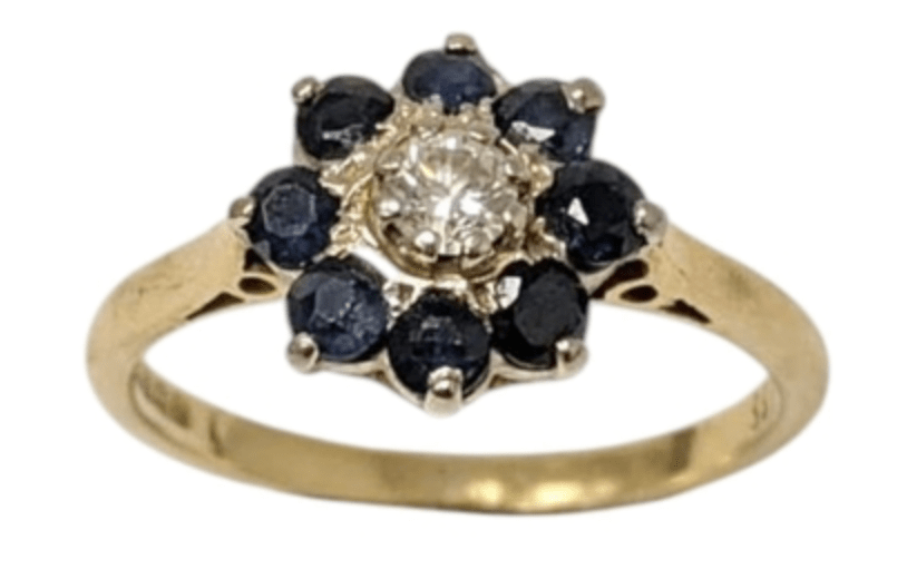 Bague Marguerite Saphir et Diamants "Kate" - Elliade Paris