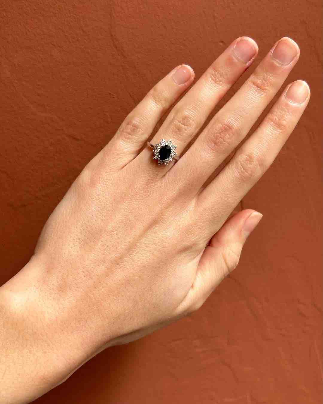 Bague Marguerite Saphir 1 carat & Diamants "Alexia"