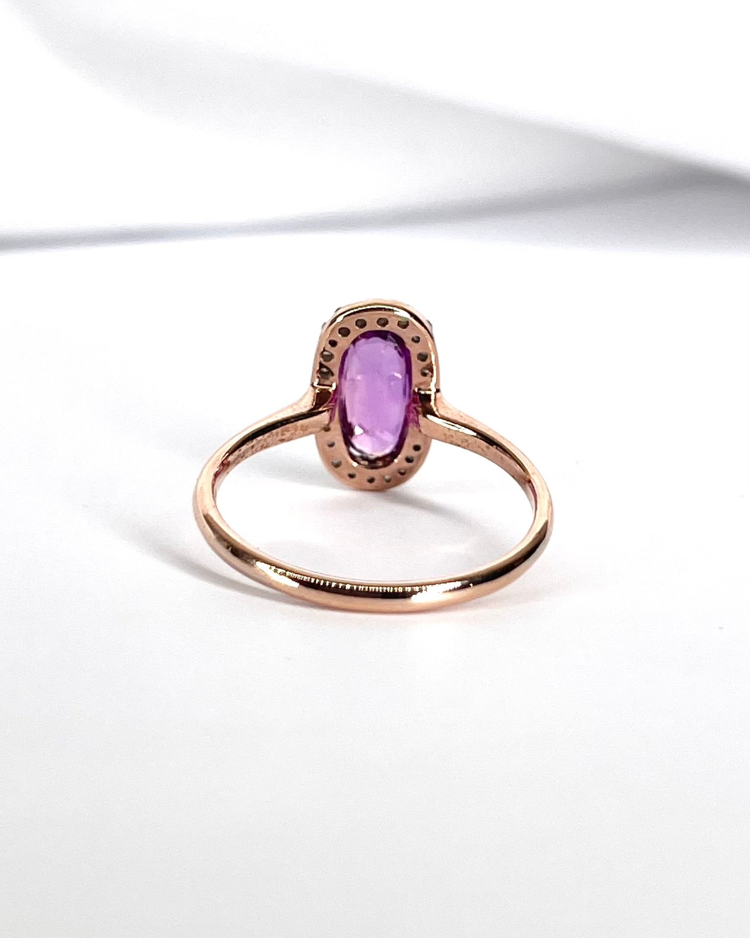 Bague Marguerite Saphir Groseille 1.15 carat & 24 Diamants "Zia" - Elliade Paris