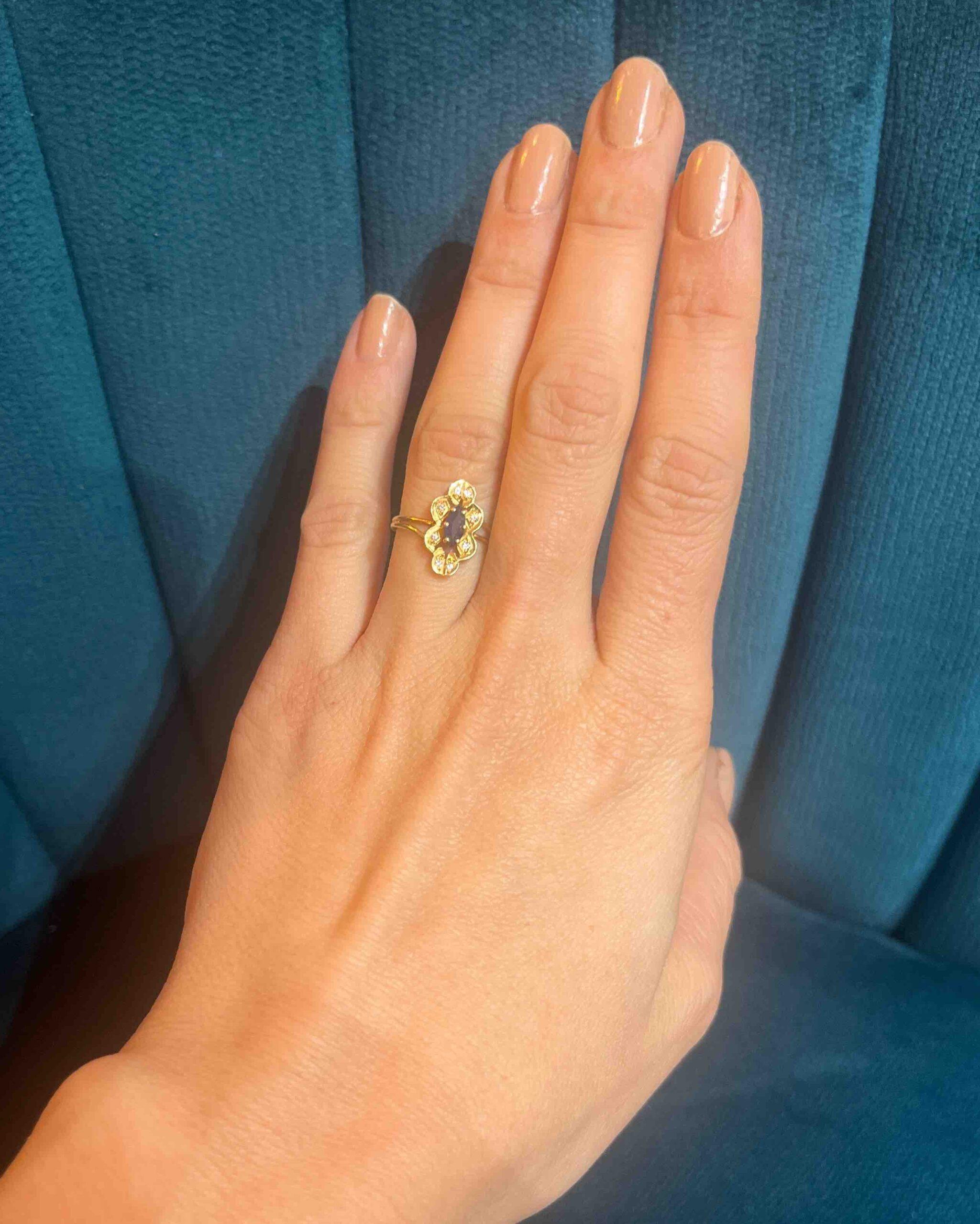 "Eden" Sapphire & Diamond Daisy Ring