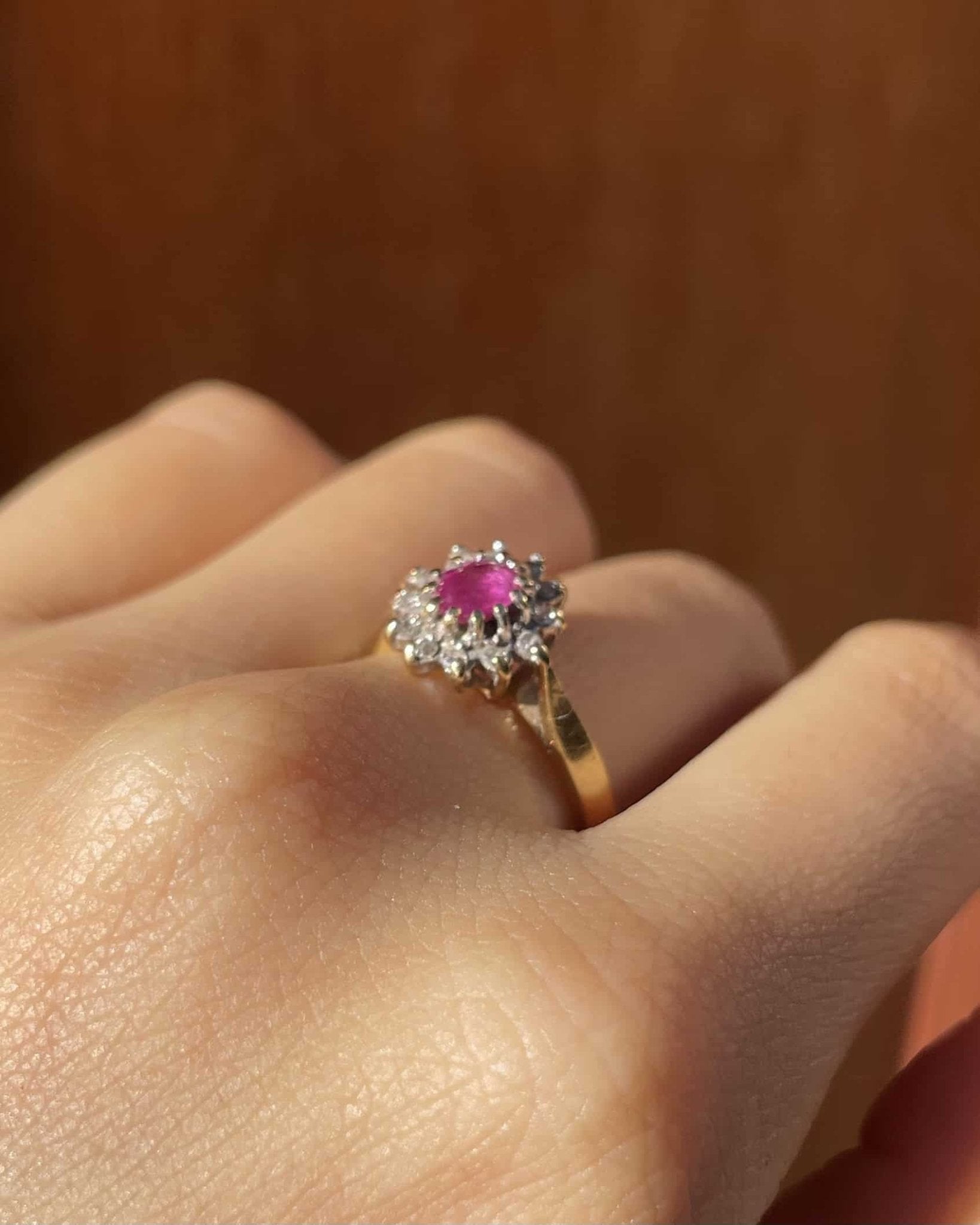 Bague Marguerite Saphir rose 0.40 carat & Diamants "Amélisée" - Elliade Paris