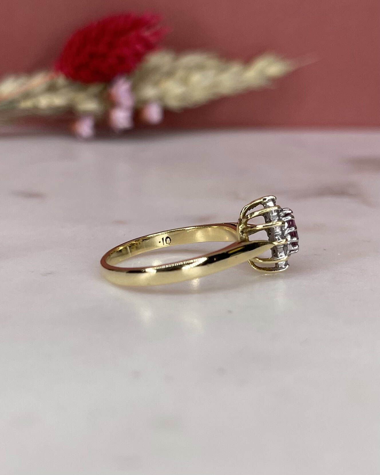 Bague Marguerite Saphir Rose & Diamants "Jasmina" - Elliade Paris