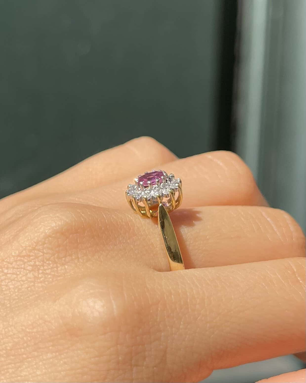 Bague Marguerite Saphir Rose & Diamants "Jasmina" - Elliade Paris