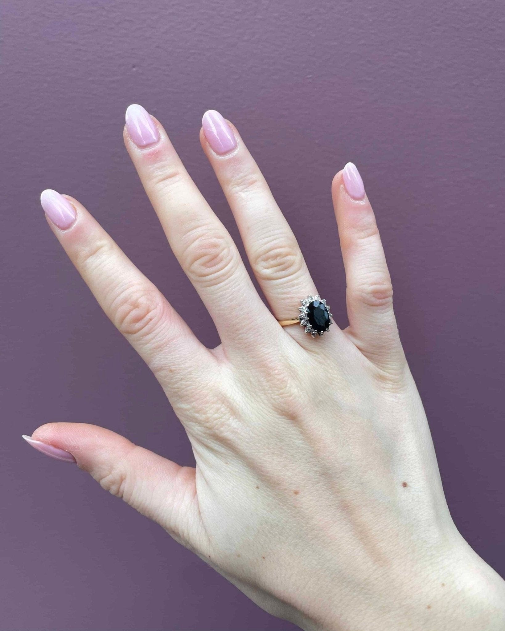Bague Marguerite Saphir Vert 1.70 carat & Diamants "Helena" - Elliade Paris
