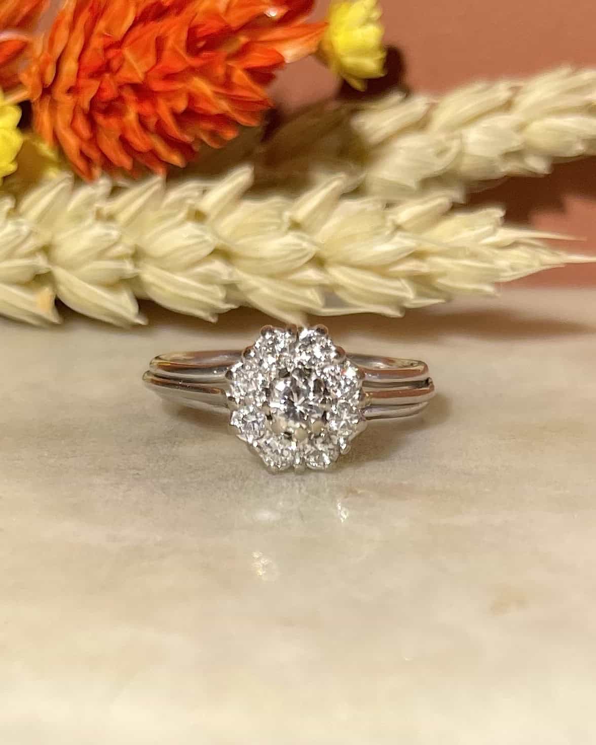 Bague Marguerite Vintage Diamants "Silvia"