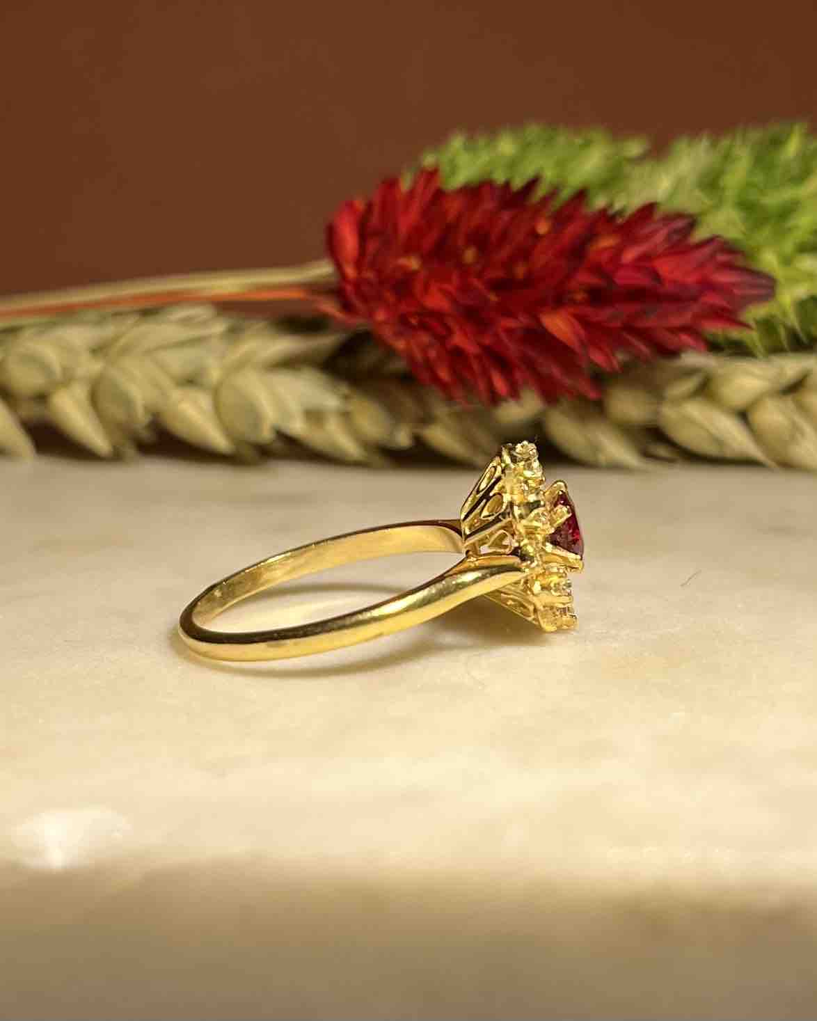 Bague Marguerite Spinelle & Diamants "Erina" - Elliade Paris