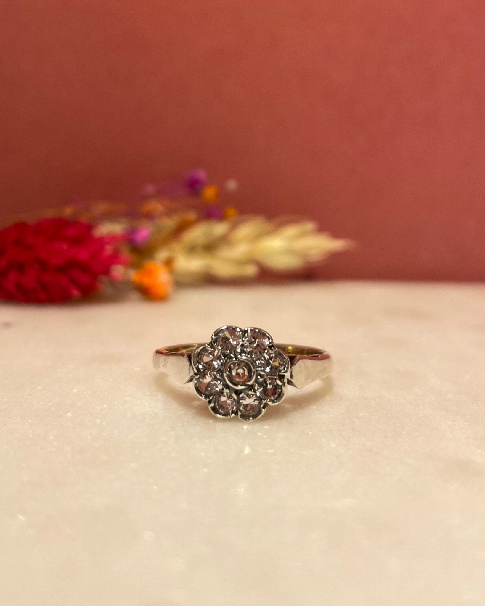 Bague Marguerite Style Art - Deco Diamants "Lianna" - Elliade Paris