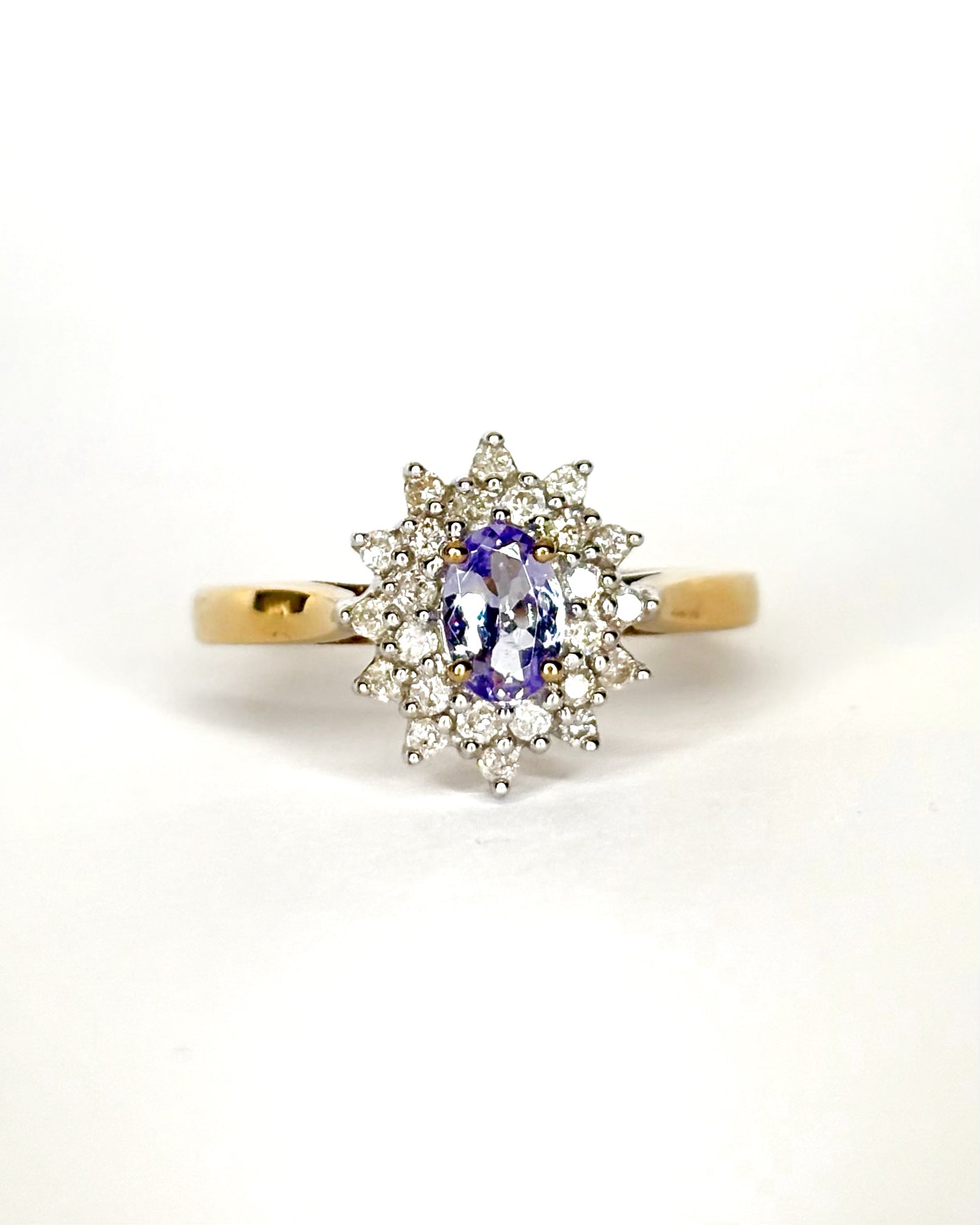 Bague Marguerite Tanzanite 0.45 ct & 24 Diamants "Anaya" - Elliade Paris