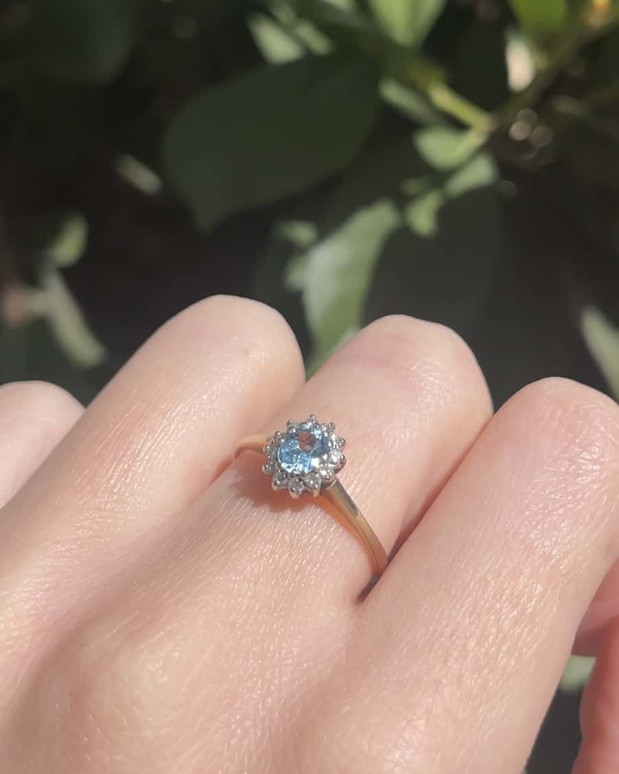 "Tess" Topaz & Diamond Daisy Ring