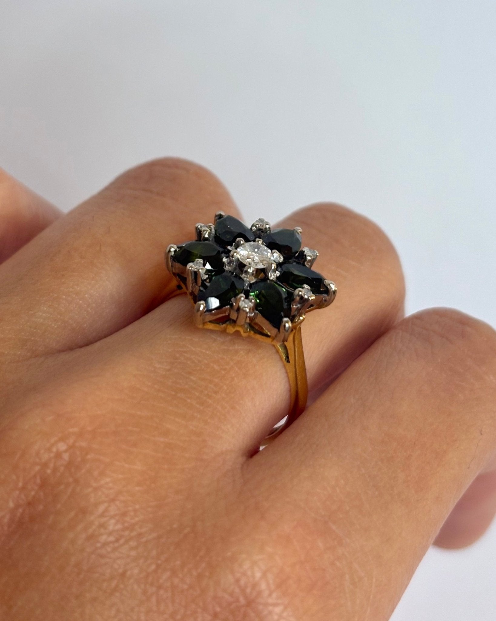 Bague Marguerite Tourmaline 2.5 carats & Diamants 0.23 carat "Nadège" - Elliade Paris