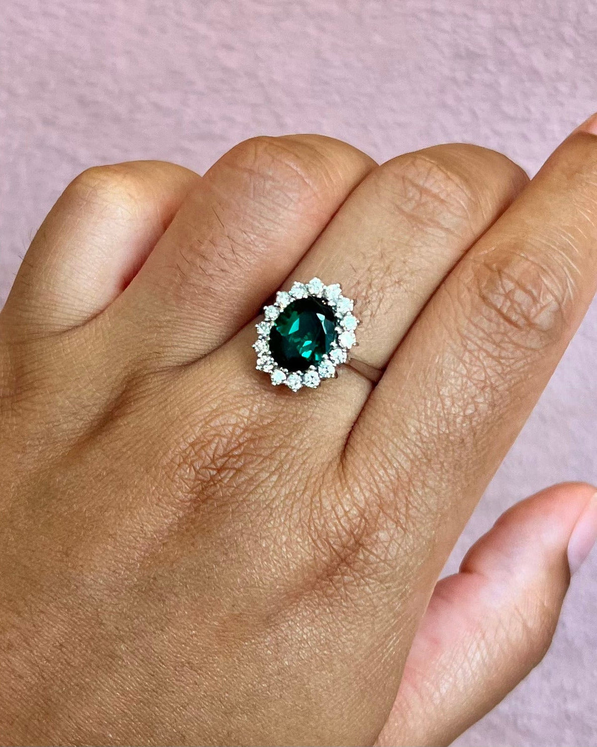 Bague Marguerite Tourmaline Indigolite 2.80 carats & Diamants 0.80 carat 5.83g "Cyrielle" - Elliade Paris