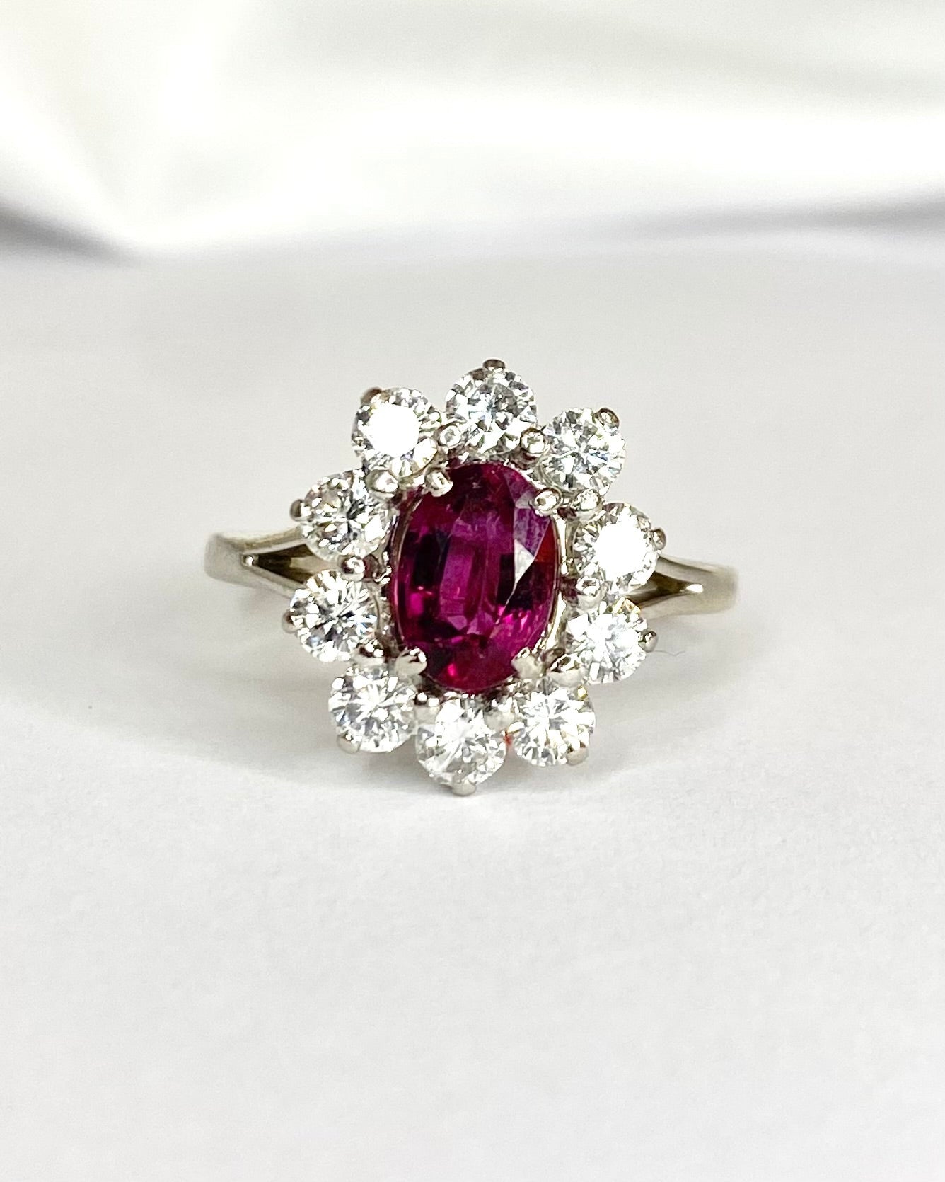 Bague Marguerite Tourmaline Rose 0.95 carat & Diamants 0.90 carat "Coralie" - Elliade Paris