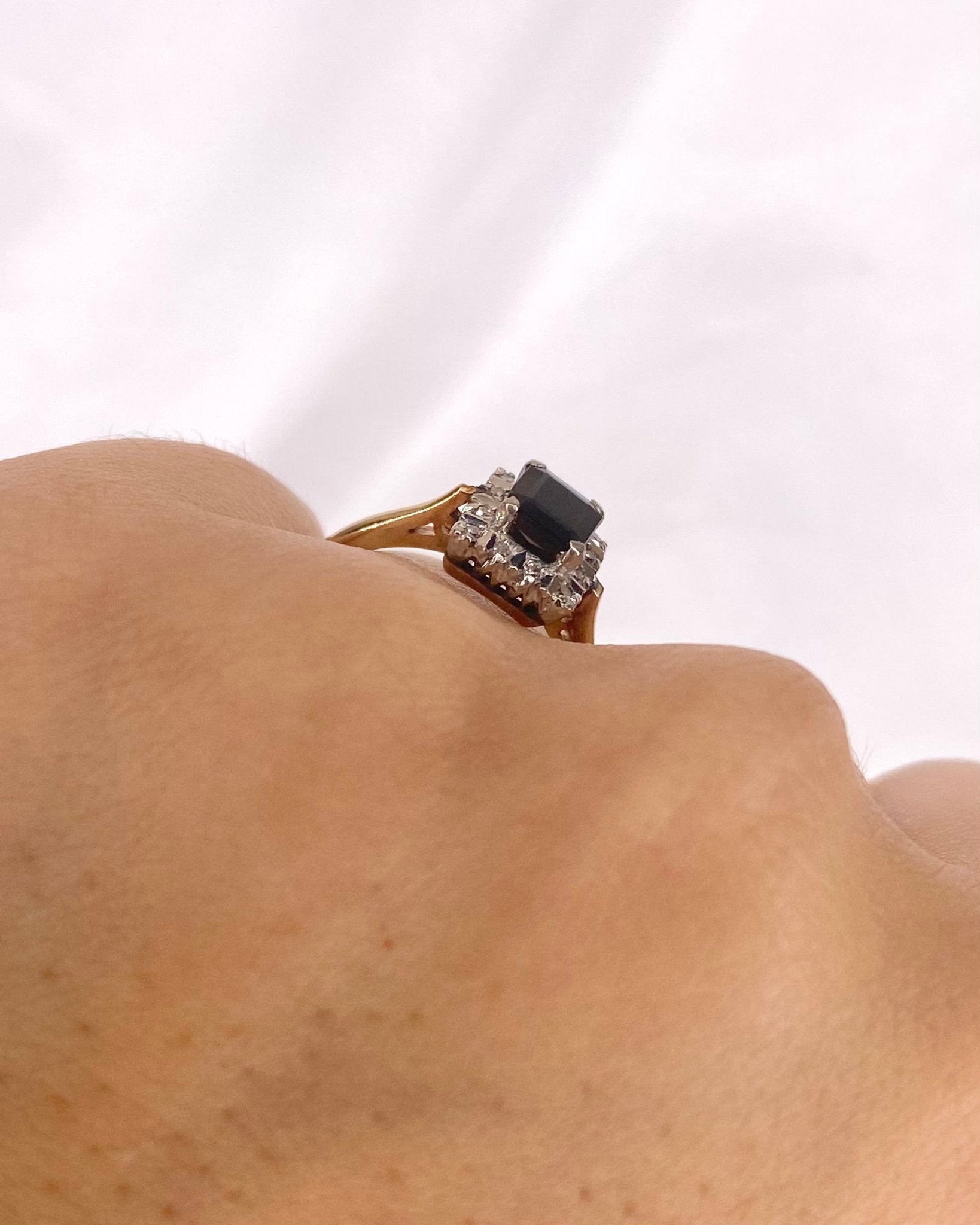 Bague Marguerite Tourmaline Verte 0.76 carat & Diamants "Eddy" - Elliade Paris