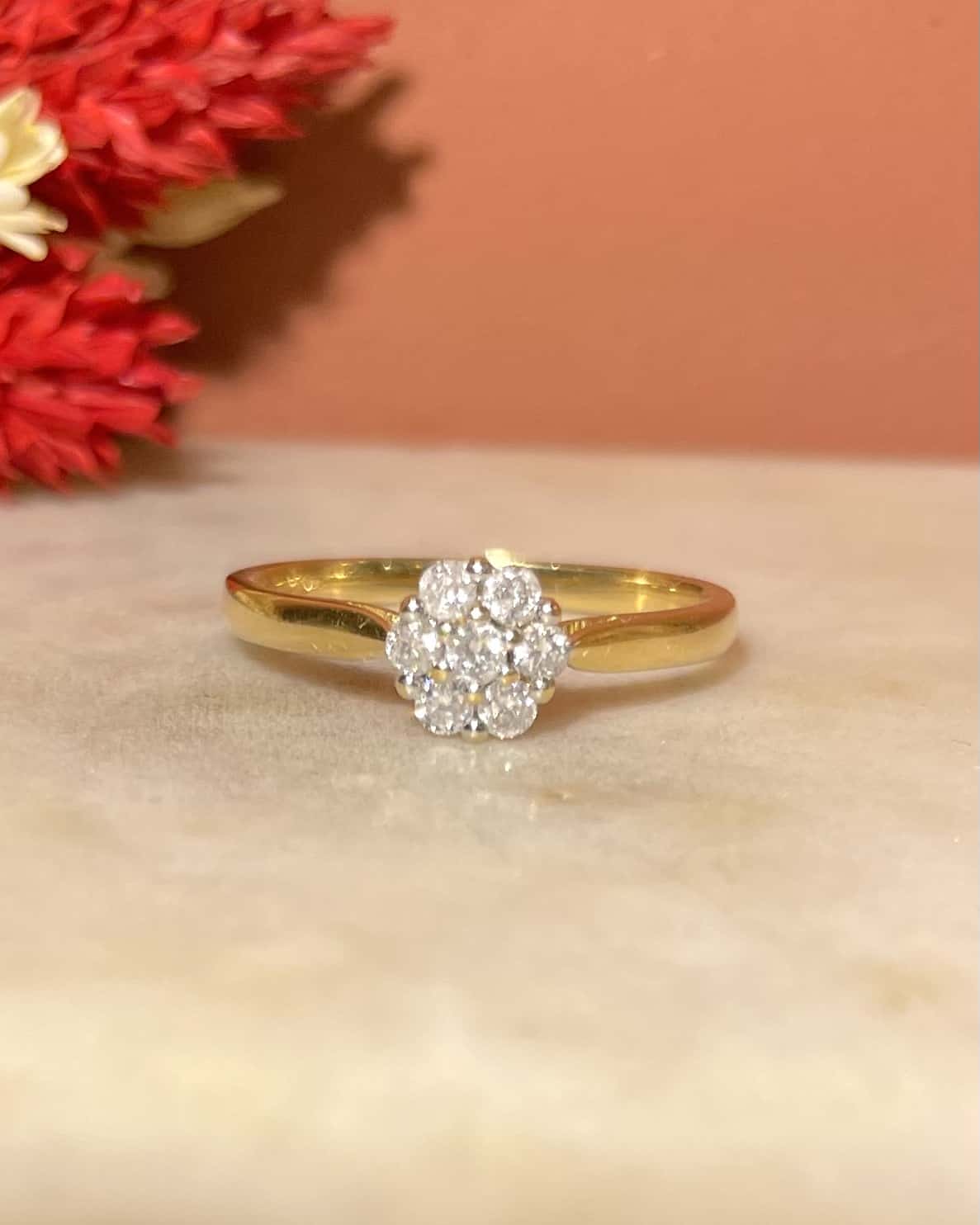 Bague Marguerite Vintage Diamants 0.21 carat "Rila" - Elliade Paris
