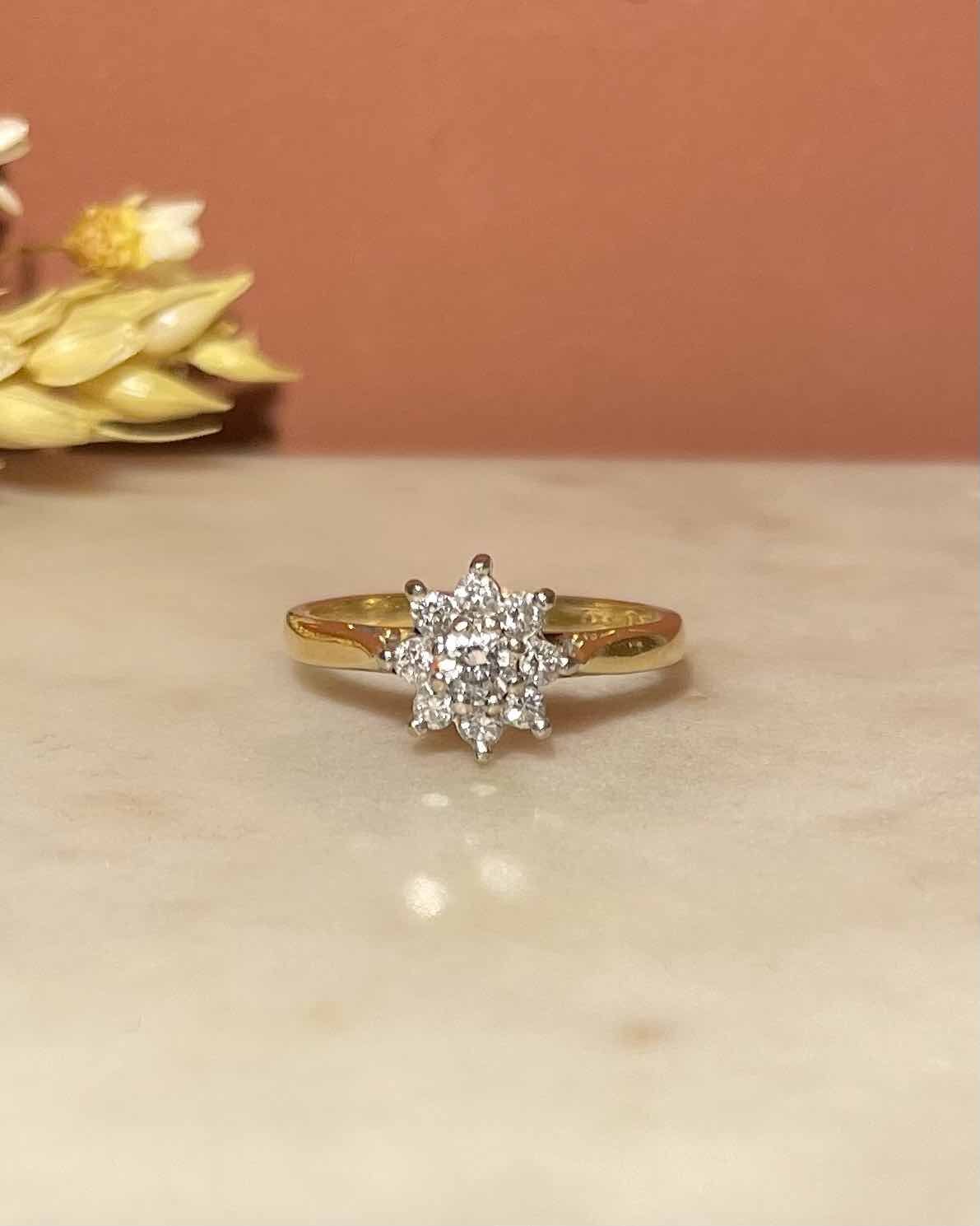 Bague Marguerite Vintage Diamants 0.31 carat "Arla" - Elliade Paris