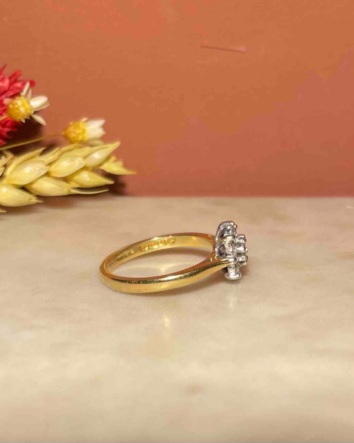 Bague Marguerite Vintage Diamants 0.31 carat "Arla" - Elliade Paris