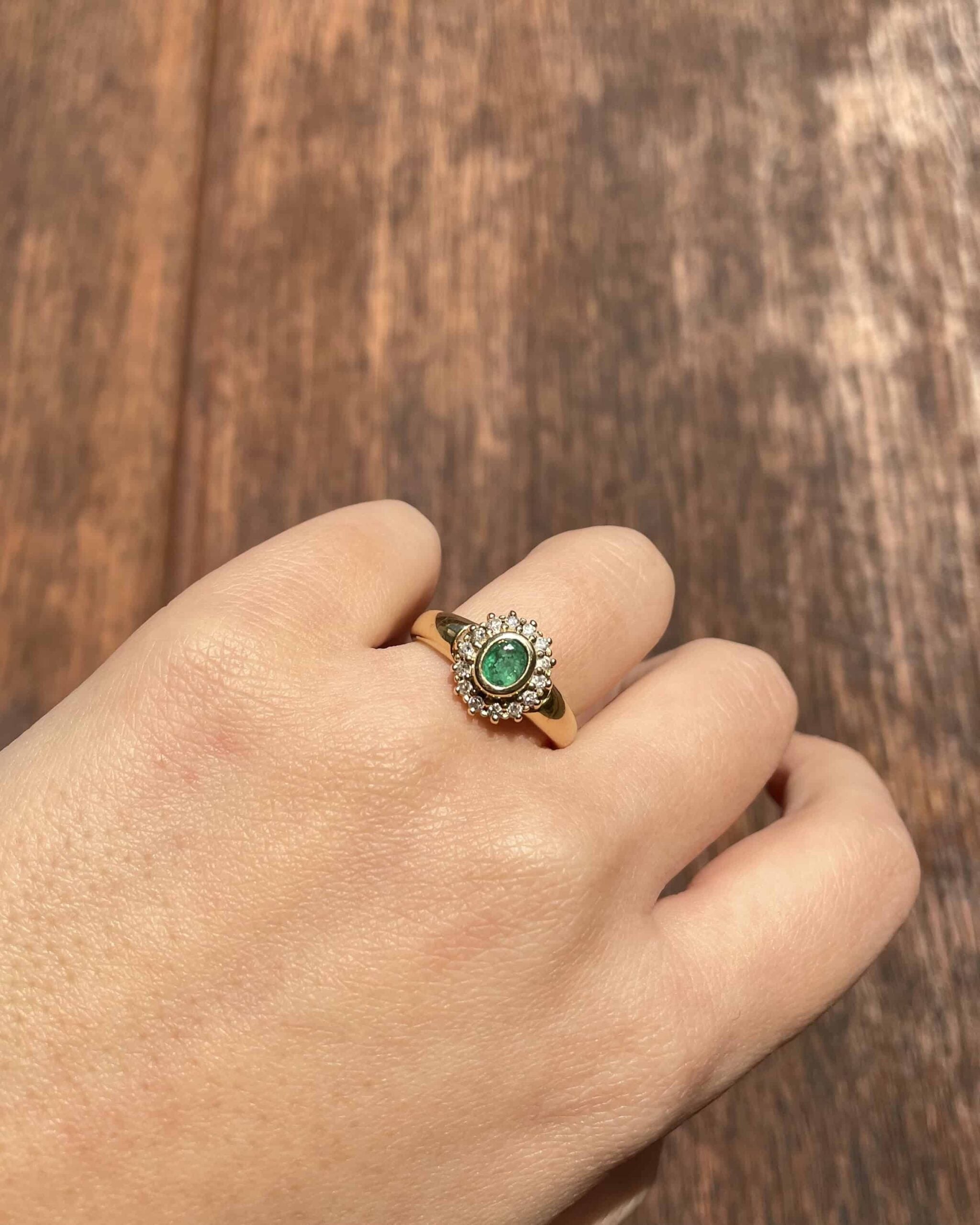 Bague Marguerite Émeraude & Diamants "Denise"